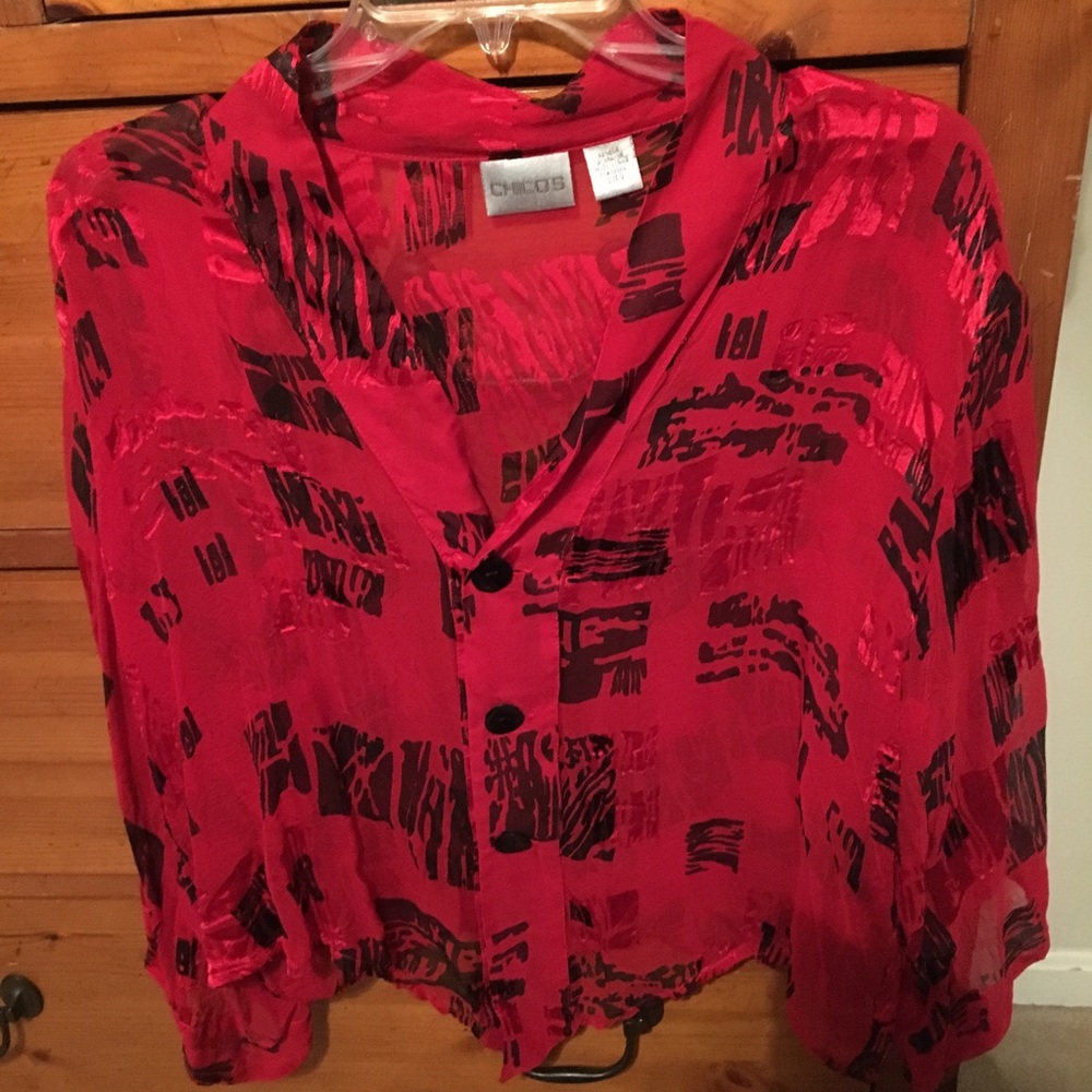 Chico's Button-Up Overlay Top